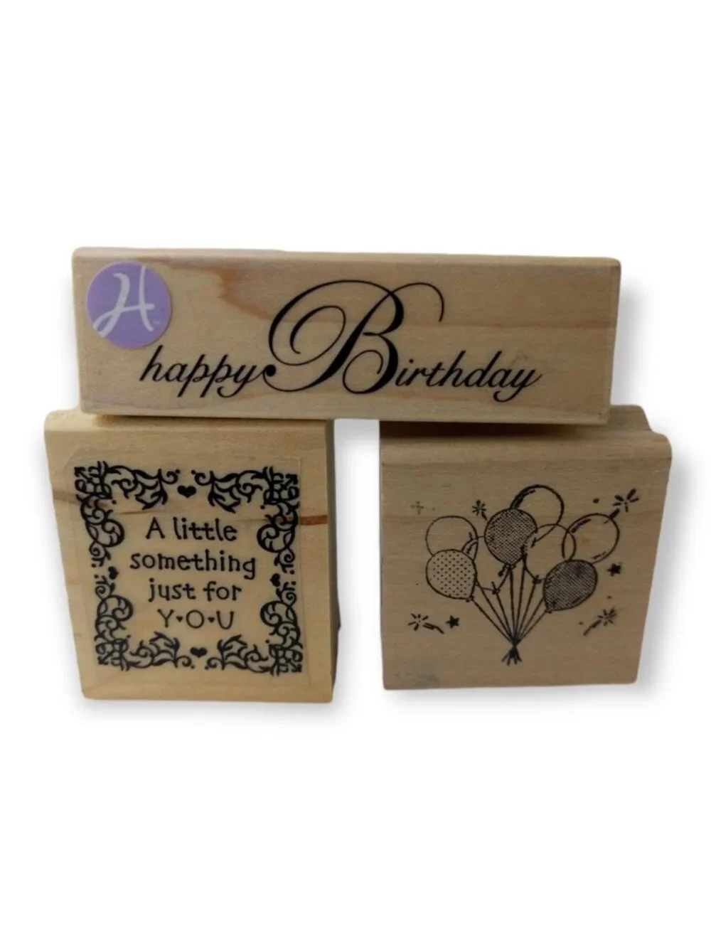 Vintage Happy Birthday 3 Pieces Rubber Stamp Bundle